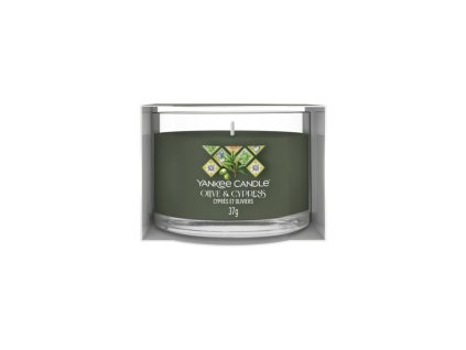 YANKEE CANDLE VOTIVNÍ SVÍČKA PLNĚNÁ VE SKLE OLIVE & CYPRESS