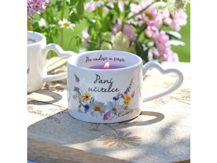 Luční porcelánový svícen - Paní učitelce