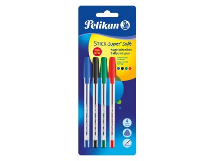 Pelikan - Kuličkové pero Stick supersoft 4ks