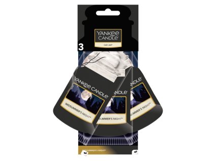 YANKEE CANDLE MIDSUMMER´S NIGHT VŮNĚ DO AUTA - SADA (3 KS) PAPÍROVÝCH AUTO VISAČEK