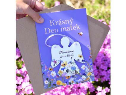 Přání s dárkovým andělem - Krásný Den matek