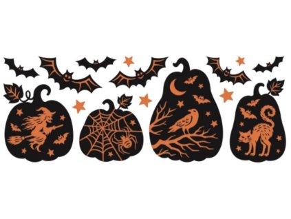 Okenní fólie s glitry Halloween 59x21 cm D