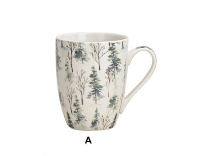 Porcelánový hrnek - zimní les - 2 varianty B