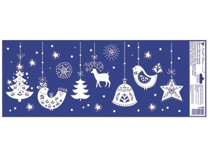 Okenní fólie visící dekorace s glitry 60 x 22,5 cm D Varianta