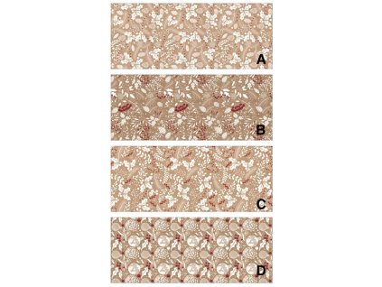 Balicí papír větvičky s ražbou mix 4 motivů 70 g, 200 x 70 cm D Varianta