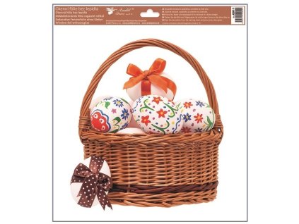 Okenní fólie barevné košíky s vajíčky 30 x 33,5 cm D Varianta