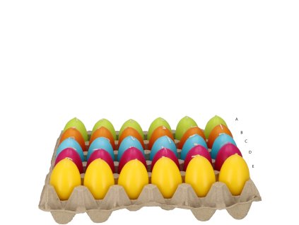 Svíčky ve tvaru vajíčka, 6,5 cm, 5 barev E Varianta