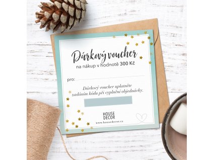 Dárkový voucher s obálkou - hodnota : 300,-Kč