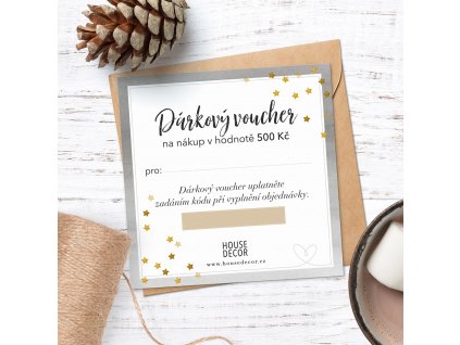 Dárkový voucher s obálkou - hodnota : 500,- Kč