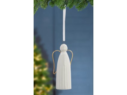 Porcelánový andílek a zlatá křídla