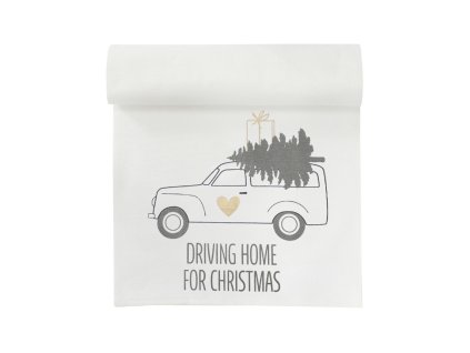 Stolní běhoun - Driving Home bílý