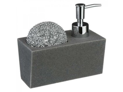 Dávkovač s drátěnkou - polyresin - šedý