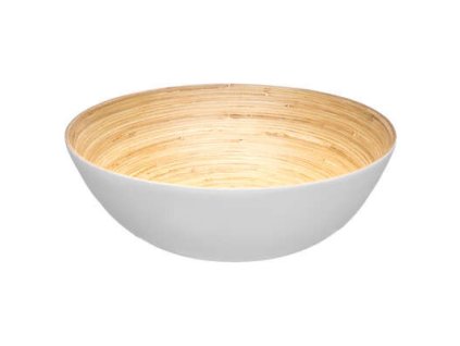 BAMBUSOVÁ SALÁTOVÁ MÍSA - BÍLÁ - 30CM