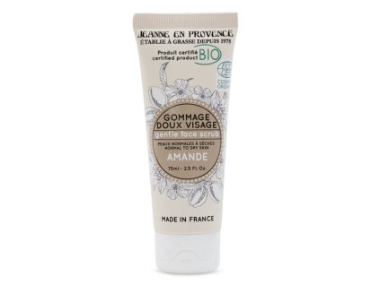 Jeanne en Provence BIO Šetrný pleťový peeling - Mandle, 75ml