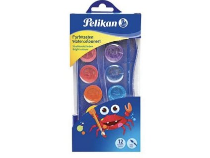 Pelikan - Vodové barvy Junior - 12 barev, štětec