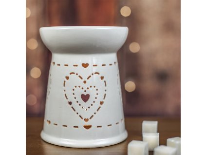 Porcelánová aromalampa - srdce - 10,5x13,6cm