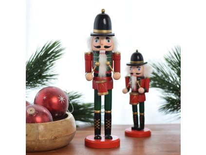 Louskáček XXL - červený s černou čepkou - 30 cm