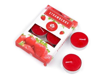 Vonná čajová svíčka 11 g x 6 ks - strawberry