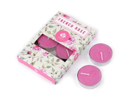 Vonná čajová svíčka 11 g x 6 ks - french rose