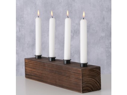 Dřevěný adventní svícen - RUSTIK