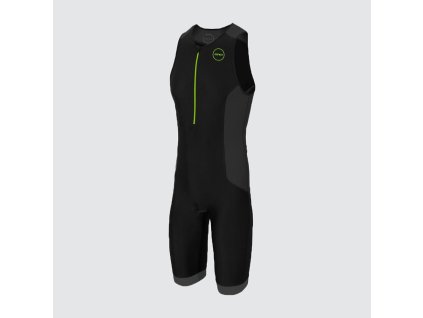 ZONE3 Pánská kombinéza Zone3 MEN'S AQUAFLO PLUS TRISUIT - BLACK/GREY/NEON GREEN (Velikost S)