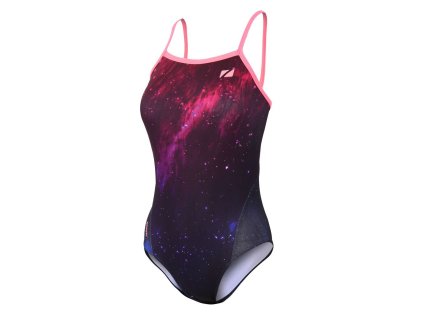 VÝPRODEJ SKLADOVÝCH ZÁSOB Dámské plavky Zone3 Cosmic 2.0 Strap Back Costume - COLOUR BLAST/FLURO PINK (Velikost 28)
