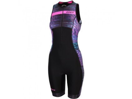 VÝPRODEJ SKLADOVÝCH ZÁSOB Dámská triatlonová kombinéza Zone3 Activate Plus Trisuit - MOMENTUM - BLUE/PINK/BLACK (Velikost XS)