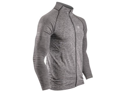 Compressport Seamless  Zip Sweatshirt (Velikost S, Barva šedá)