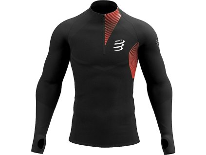 Compressport Běžecký dres s dlouhými rukávy COMPRESSPORT Winter Trail Postural LS Top M (bez obalu) M černá (Velikost M, Barva černá)