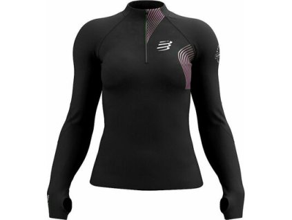 Compressport Běžecký dres s dlouhými rukávy COMPRESSPORT Winter Trail Postural LS Top W (bez obalu) S černá (Velikost S, Barva černá)