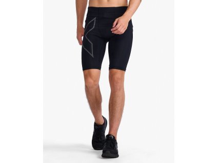 2XU Pánské lehké kompresní kraťasy 2XU Black/ Black Reflective (Velikost S)