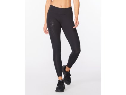 2XU Dámské kompresní legíny 2XU Black/Dotted Black Logo (Velikost S)