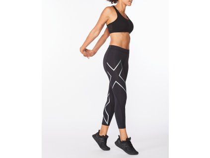 2XU Dámské kompresní legíny 2XU 7/8 TIGHTS Black/Silver (Velikost XS)