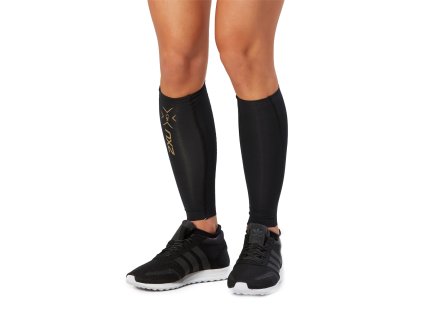 2XU Kompresní chrániče lýtek dámské 2XU Black/Gold (Velikost S)