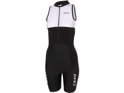 ZONE3 Dámská triatlonová kombinéza Zone3 Lava Long Distance Tri Suit / Black/White/Green (Velikost L, Varianta Dámská triatlonová kombinéza Zone3 Lava Long Distance Full Zip Short Sleeve Tri suit - Black/White/Green - L)
