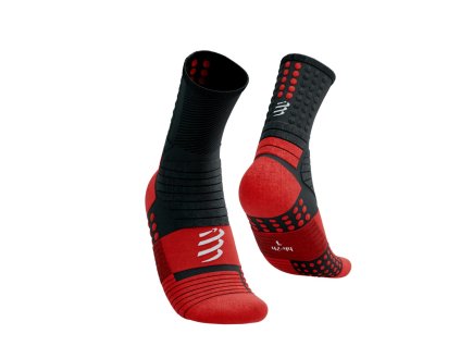 Compressport Pro Marathon Socks (bez obalu) T3 Black/High Risk Red (Velikost T3, Barva Black/High Risk Red)