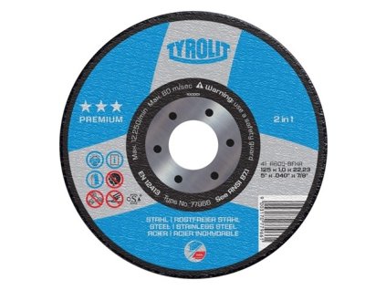 TYROLIT REZNÝ KOTÚČ NA OCEĽ A NEREZ 115 x 1,0 x 22,23 MM