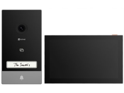 EZVIZ chytrý domácí interkom HP7/ Wi-Fi/ 2K/ 7" dotykový monitor/ videotelefon/ bezdrátový zvonek/ IP65/ černo-stříbrný