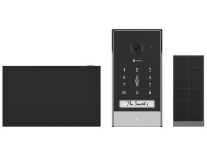 EZVIZ chytrý domácí interkom EP7/ Wi-Fi/ 2K/ 7" dotykový monitor/ videotelefon/ bezdrátový zvonek/ IP65/ černo-stříbrný