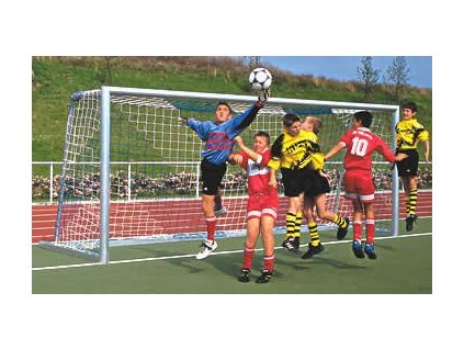 Futbalová sieť 5,15x2,05m hĺbka horná 0,80 spodná1,5m PP 4mm dvojfarebné pruhy - (Farba zeleno-biela (1515-12))