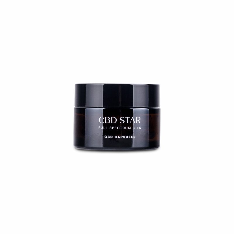 CBD CBG kapsle bile pozadi