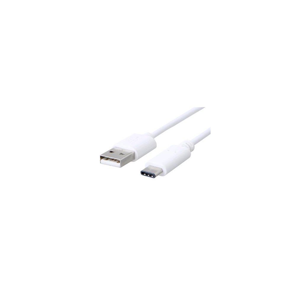 Kabel C-TECH USB 2.0 AM na Type-C kabel (AM/CM), 2m, bílý