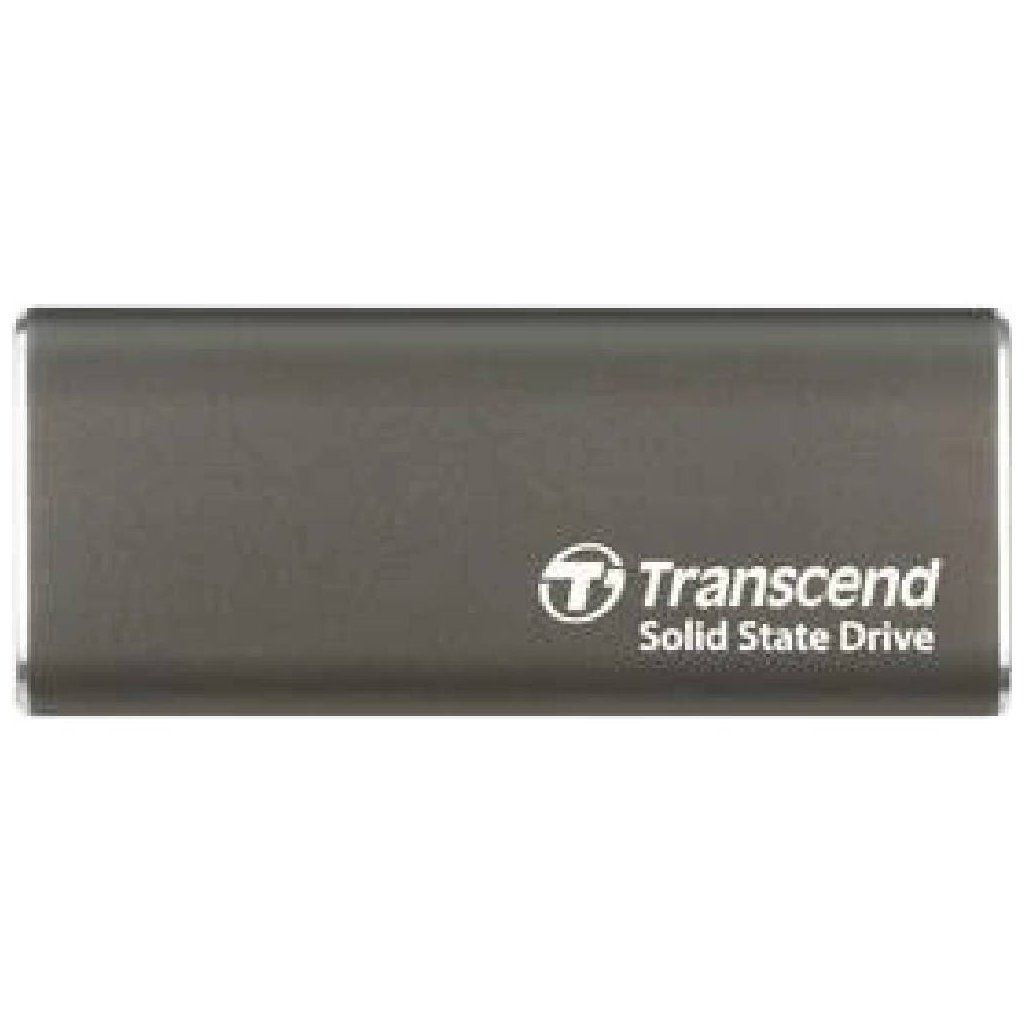 Transcend ESD265C 2TB, USB 10Gbps Type C, Externí SSD disk (3D NAND flash), kompaktní rozměry, šedý