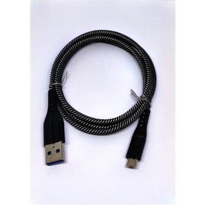 Crono kabel USB 2.0/  USB A samec - microUSB samec, 1,0m, carbon černý high premium