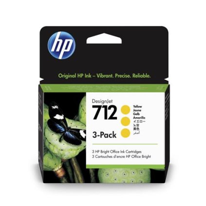 HP 712 3-Pack 29-ml Yellow DesignJetInk