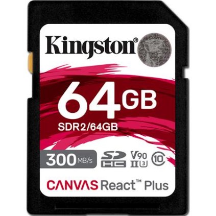 Kingston SDXC karta 64 GB Canvas React Plus SDHC UHS-II