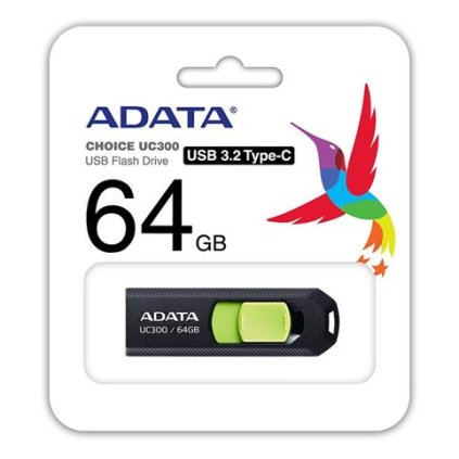 ADATA 64GB UC300 USB 3.2 černá zelená
