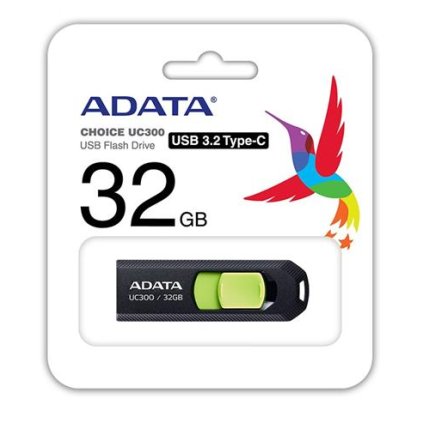 ADATA 32GB UC300 USB 3.2 černá zelená