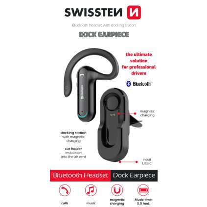 Swissten bluetooth headset dock earpiece