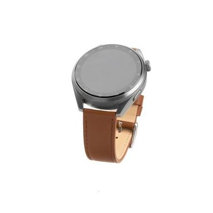 Fixed Kožený řemínek Leather Strap s Quick Release 20mm pro smartwatch, hnědý